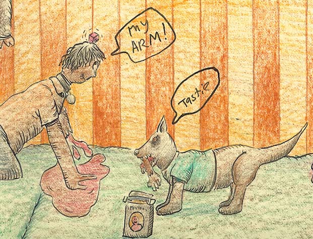 Carnivorous K9 drawing - the carnivorous carnival spirit of america