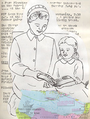 Mennonite mother and daughter